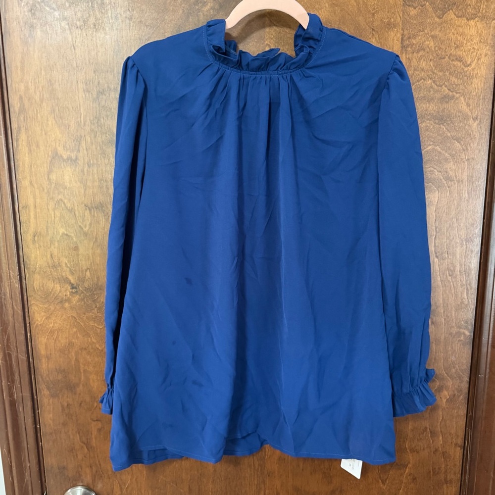 Ruffled high neck Long Sleeve Blouse